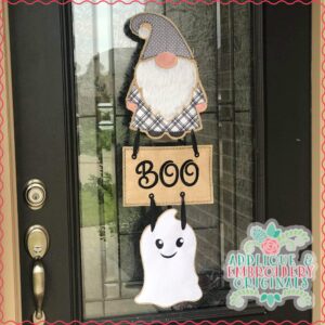2796 Gnome Ghost & Plaque Interchangeable for Gnome In-The-Hoop Design