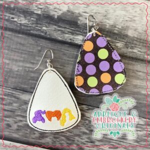 2082 Three Witches Hair Earrings In-The-Hoop Design