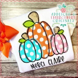 2755 Pumpkins Triple Simple Stitch Applique Design