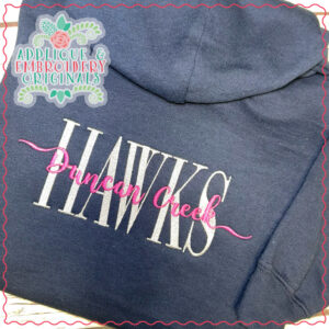 3408 Hawks Embroidery Design