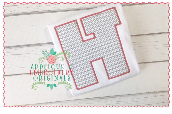 002 Hewitt Trussville HT Logo Square with Chevron Motif Fill Embroidery Design
