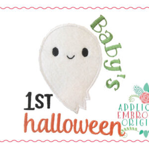 020 Baby's 1st Halloween Ghost Boy Applique Design