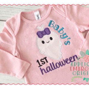 021 Baby's 1st Halloween Ghost Girl Applique Design