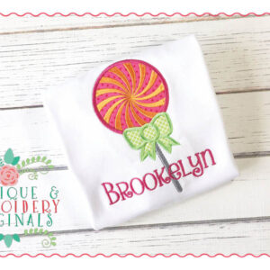 024 Lollipop with Bow Applique Design