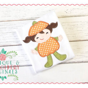 026 Pumpkin Baby Girl Applique Design