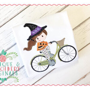 031 Witch on Bike Applique Design