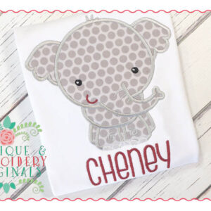 1426 Elephant Mascot Full Body Boy Applique Design