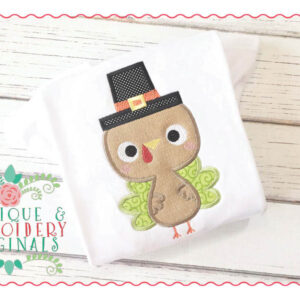 032 Pilgrim Hat Turkey Applique Design