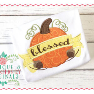 033 Pumpkin Banner Applique Design