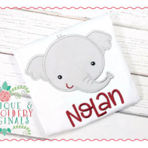 1428 Elephant Mascot Head Boy Applique Design