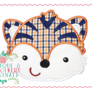 038 Tiger Mascot Head Boy Applique Design