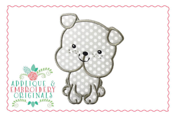 040 Bulldog Mascot Full Body Boy Applique Design