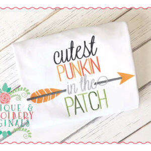 041 Cutest Punkin in the Patch Arrow Applique Design