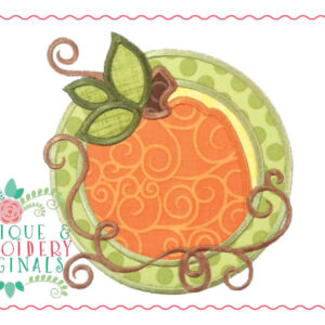 1393 Pumpkin Circle Swirls Applique Design