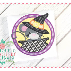 045 Witch Mouse Applique Design