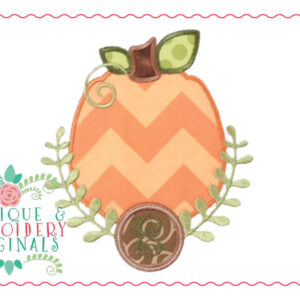 047 Preppy Pumpkin Monogram Frame Applique Design