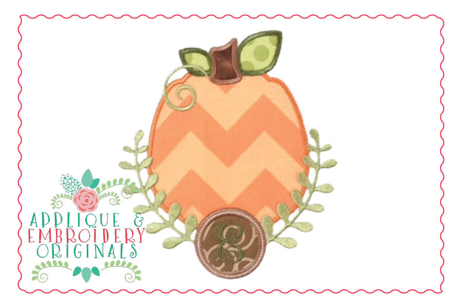 AEO 047 Preppy Pumpkin Monogram Frame