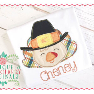 048 Turkey Pilgrim Vintage Bean Stitch Applique Design