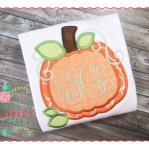 060 Pumpkin Shaped Monogram Frame Applique Design