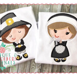 070 Pilgrim Kids Set Standing Applique Design