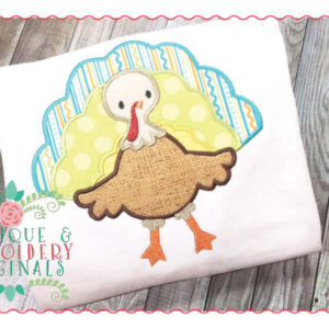 073 Tri Colored Turkey Boy Applique Design