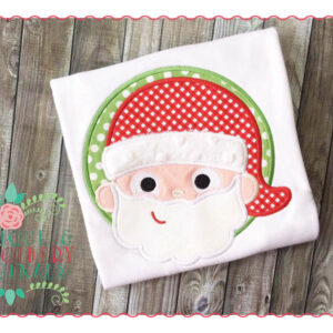 075 Santa in Circle Applique Design