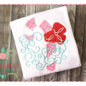 077 Candy Cane Swirls Applique Design
