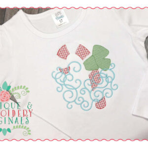 078 Candy Cane Swirls Motif Sketch Embroidery Design