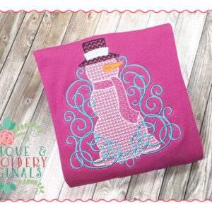 084 Christmas Snowman Swirls Motif Design