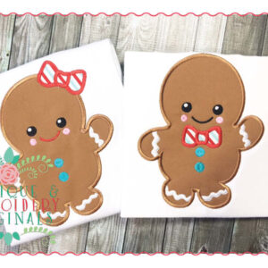 102 Gingerbread Kids SET Applique Design