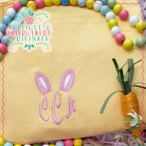 1059 Monogram Bunny Ears Mini Embroidery Design