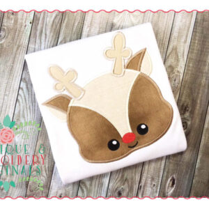 109 Reindeer Face Boy Applique Design