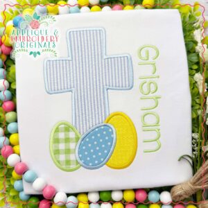 1118 Easter Egg Cross All-In-One Applique Design