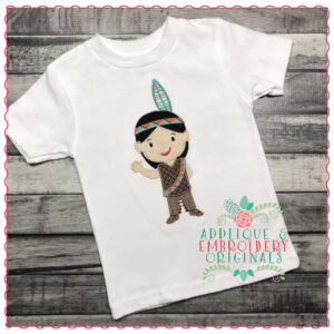 1209 Native American Boy Applique Design