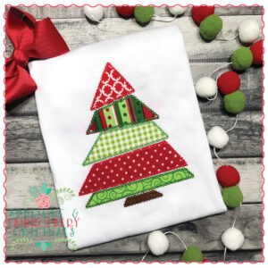 1219 Blocked Christmas Tree Applique Design