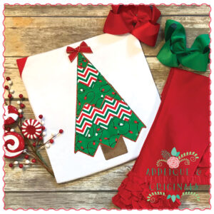 1220 Chevron Christmas Tree Applique Design