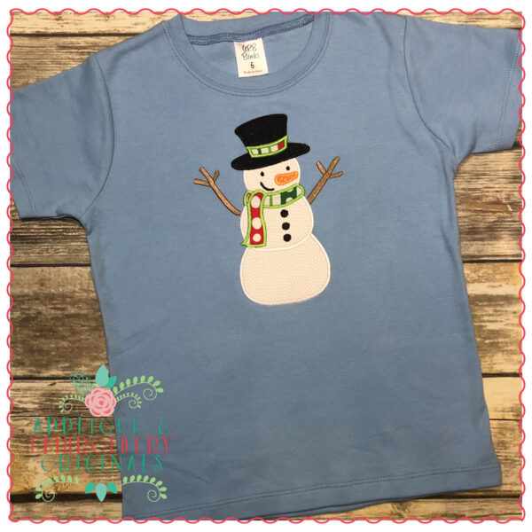 1235 Snowman with Hat and Scarf Applique Design - Image 2