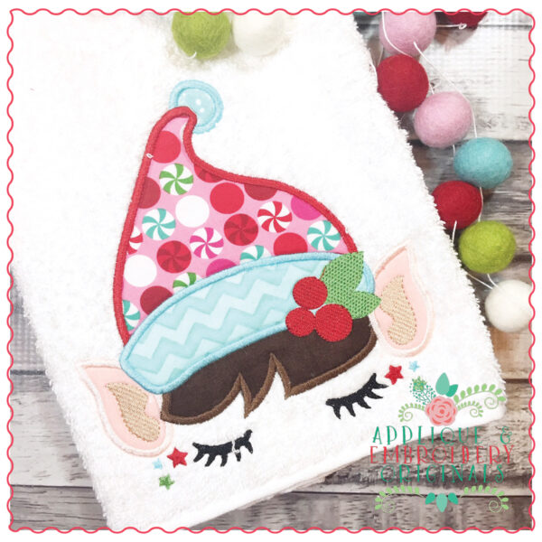 1248 Elf Head Lashes Peekers Topper Applique Design
