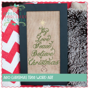 1266 Christmas Word Art Embroidery Design