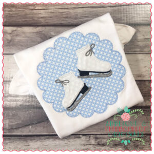 1313 Ice Skates Scallop Applique Design