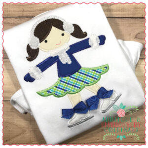 1318 Ice Skating Girl Applique Design