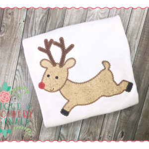 132 Reindeer Leaping Applique Design