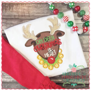 1326 Oh Deer Christmas is Here Reindeer Applique Design