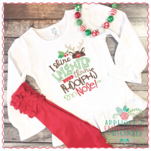 1328 Shine Brights Than Rudolphs Nose Applique Design