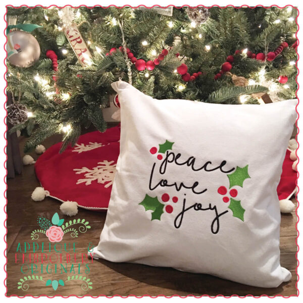 1332 Christmas Peace Love Joy Embroidery Design - Image 4