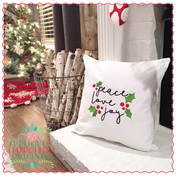 1332 Christmas Peace Love Joy Embroidery Design - Image 3