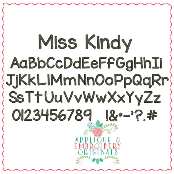 1347 Miss Kindy Chalk Embroidery Font - Image 3