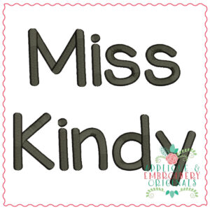 1347 Miss Kindy Chalk Embroidery Font