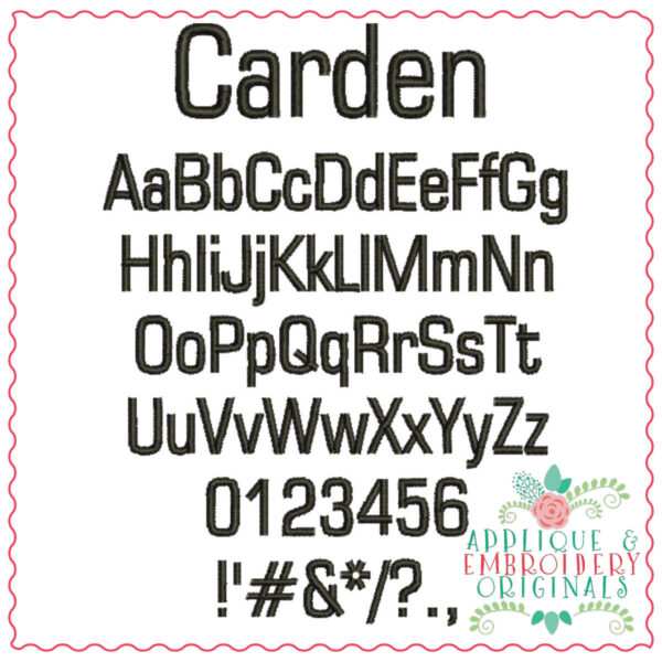 1351 Carden Embroidery Font - Image 2