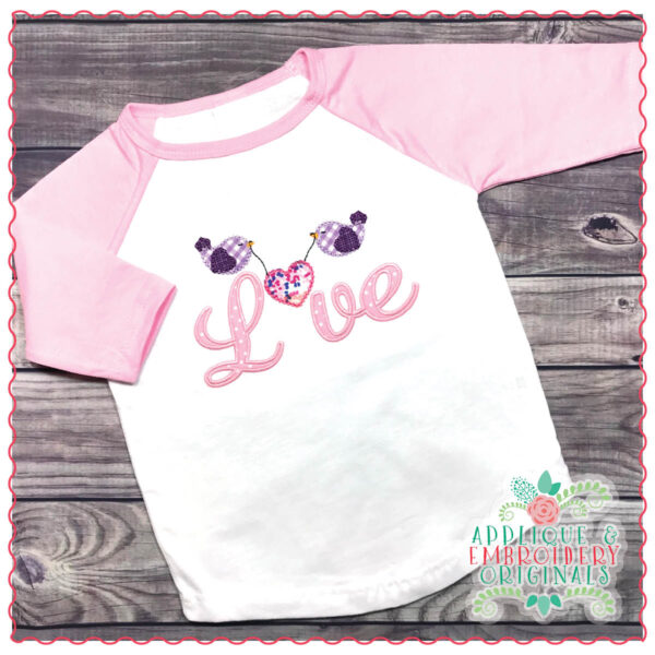 1352 Bird Love Applique Design - Image 3